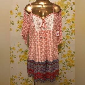 Cold shoulders flowy boho dress size M